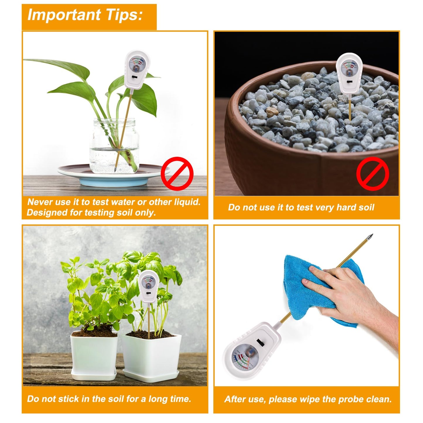 Aenncci Soil Test Kit 3-in-1, Soil Moisture Meter, Soil PH Meter, Fertility Soil Tester, Soil Tester for Garden, Lawn, Farm, Outdoor & Indoor Use (Cotton Candy White)