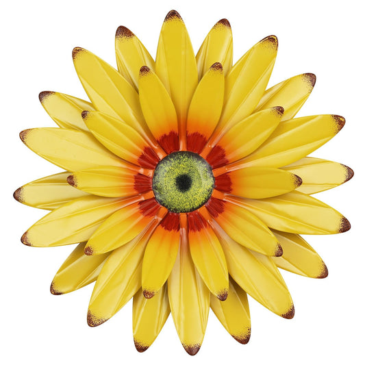 hogardeck Sunflower Decor 11" Metal Flower Wall Decor for Indoor Outdoor, Sunflower Kitchen Decor Floral Metal Wall Art, Sunflower Wall Decor for Bathroom, Living Room, Porch, Garden, Yard, Backyard