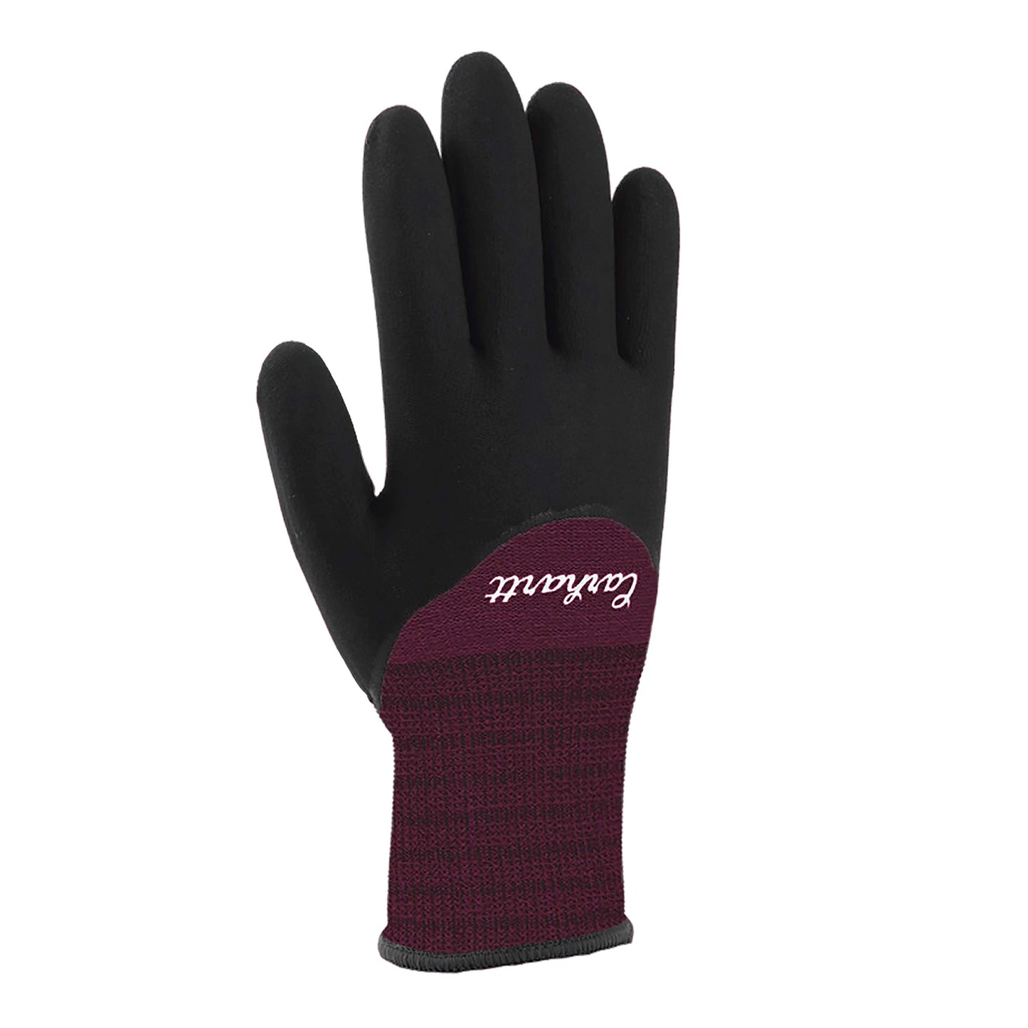 Carhartt Womens Thermal Full Coverage Nitrile Grip Glove, Deep Wine, M