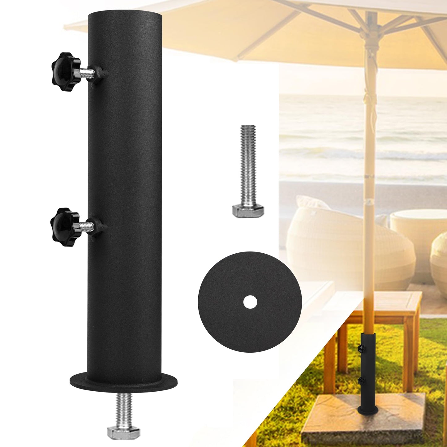Wdwlbsm Granite Umbrella Stand Tube Heavy Duty Stone Umbrella Base,Table Umbrella Tube Bracket,DIY Umbrella Stand Parts Outdoor,Umbrella Parts Base Holder for Cement and Granite Boards