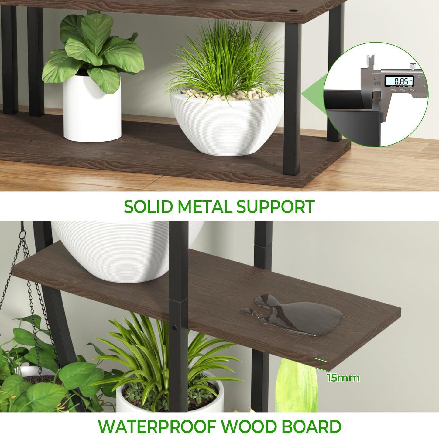 BLAZPATH Plant Stand Shelf Indoor with 6 Grow Light, 7 Tiered 65" Tall Black Large Half Moon Lighted Plant Rack Holder, 2 Pack Big High Circular Arch Multi Herb Stand with Built in LED Grow Light Set