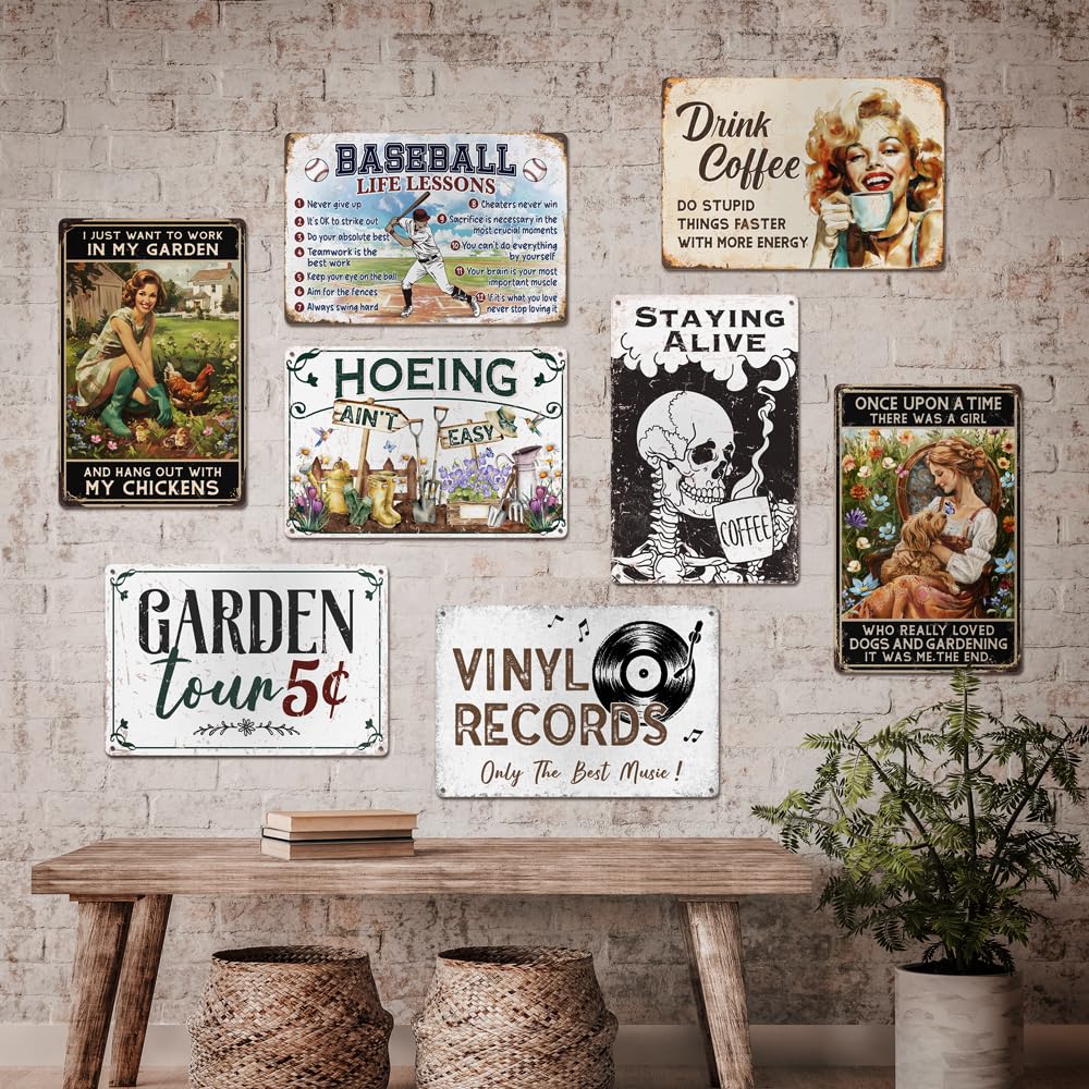 Moanlor Art Welcome To Our Garden Metal Sign 12"x8" Outside Garden Welcome Sign Gardening Gifts and Decorations for Women Gardeners Plant Lovers