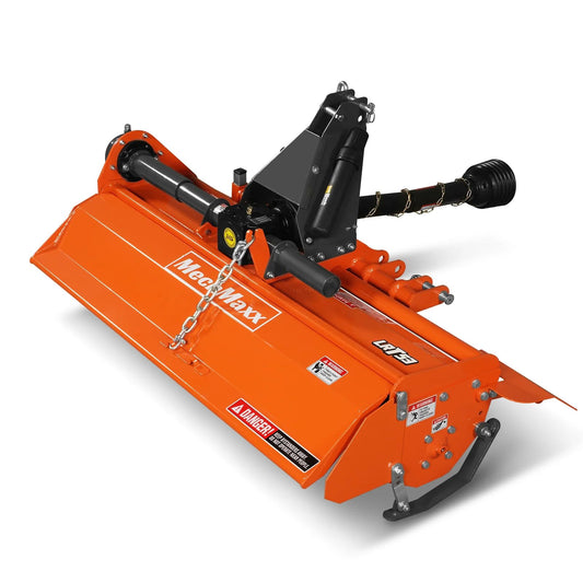 MechMaxx 53 in Rotary Tiller, 3 Point Hitch Cat.1, Chain Drive, PTO Shaft Included with Shear Bolt, 18–35 HP, LRT53