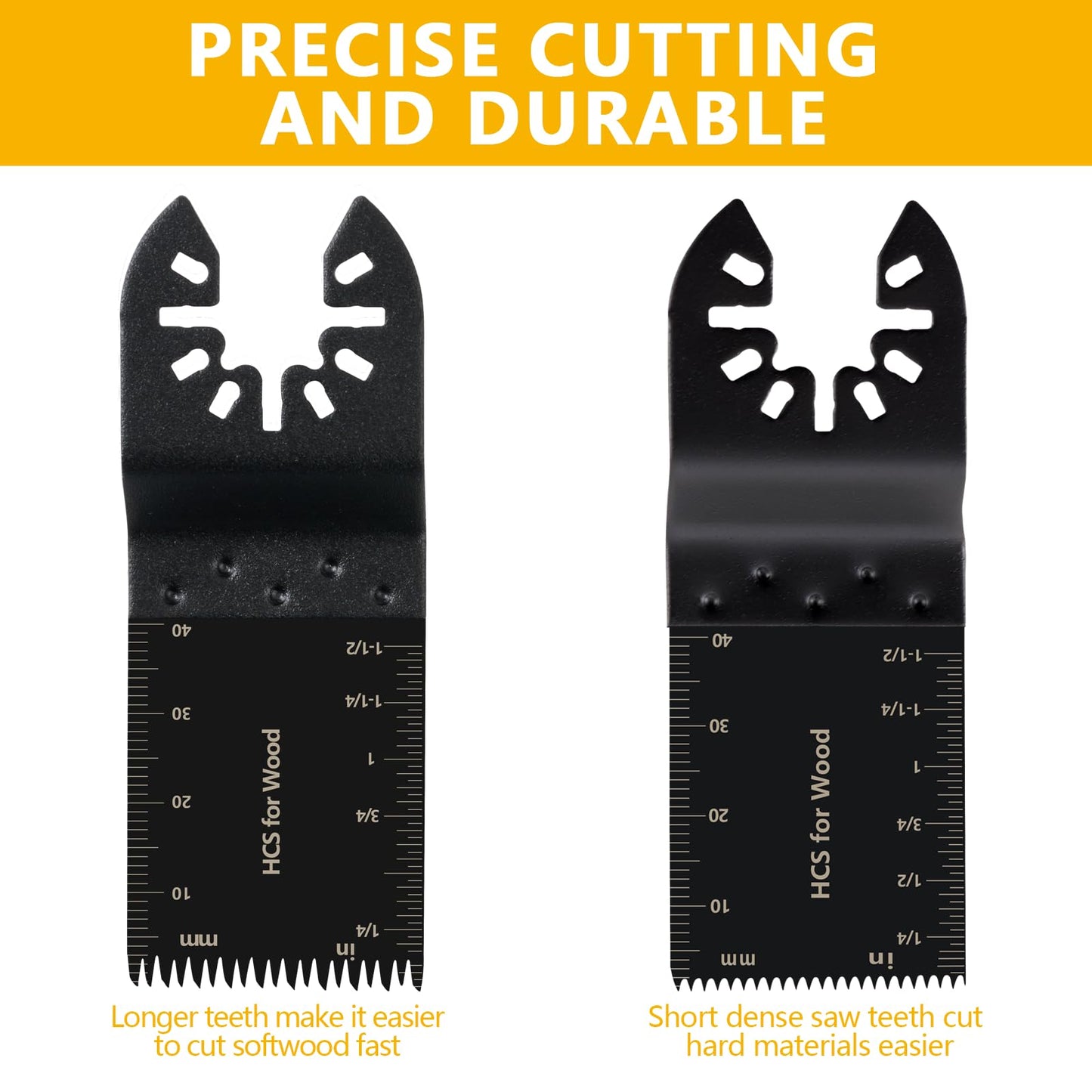 CaRoller 96Pack Oscillating Tool Blades, Multitool Kit for Wood, Metal, Plastics Cutting, Quick Release Multi Tool Blades Kits for Dewalt, Rockwell, Ryobi