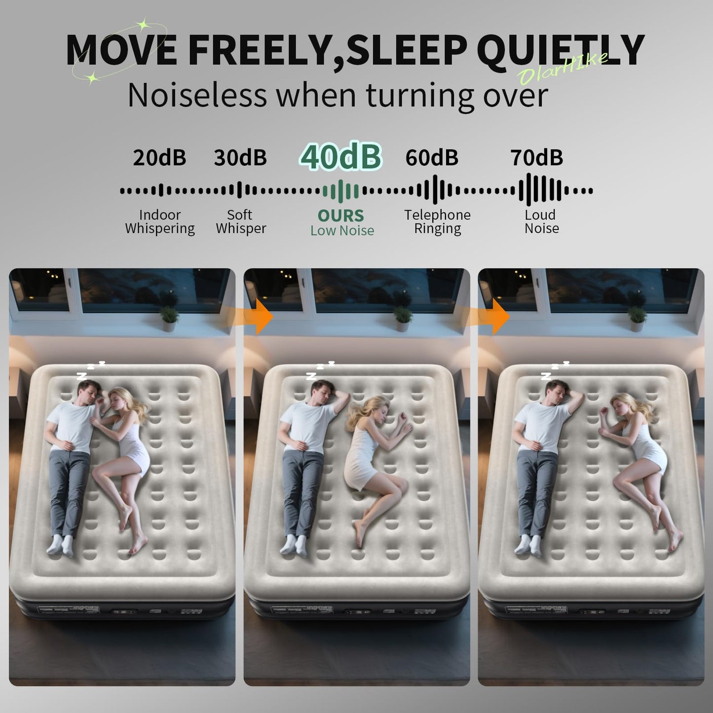 OlarHike Air Mattress Queen with Built in Pump, Inflatable Mattress Blow up Mattress, 18" Colchones Inflables Foldable Air Bed for Guest & Home, Ideal for Camping, 700lbs,Gift for mom