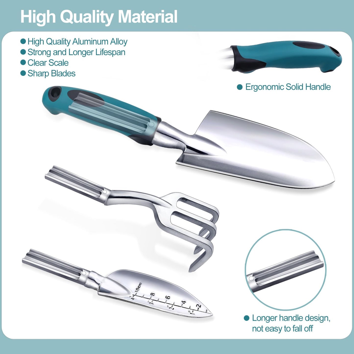 Kynup Garden Tools, Gardening Gift for Women, Men, Beginners, Gardening Hand Tools Kit, Gardening Supplies, Essentials, Garden Stuff, Rust Resistant Garden Tool Set for Weeding, Digging, Planting