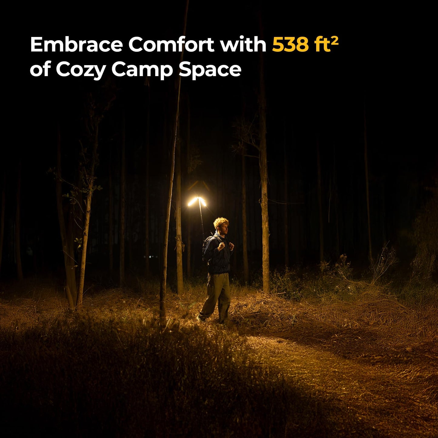 BougeRV Upgraded Telescopic Camping Light, 15600mAh Rotatable Electric Lantern, Collapsible Outdoor Light, Cordless Flashlight, Waterproof, Tent Lamp for Camping, Emergency, Hiking, Outdoor