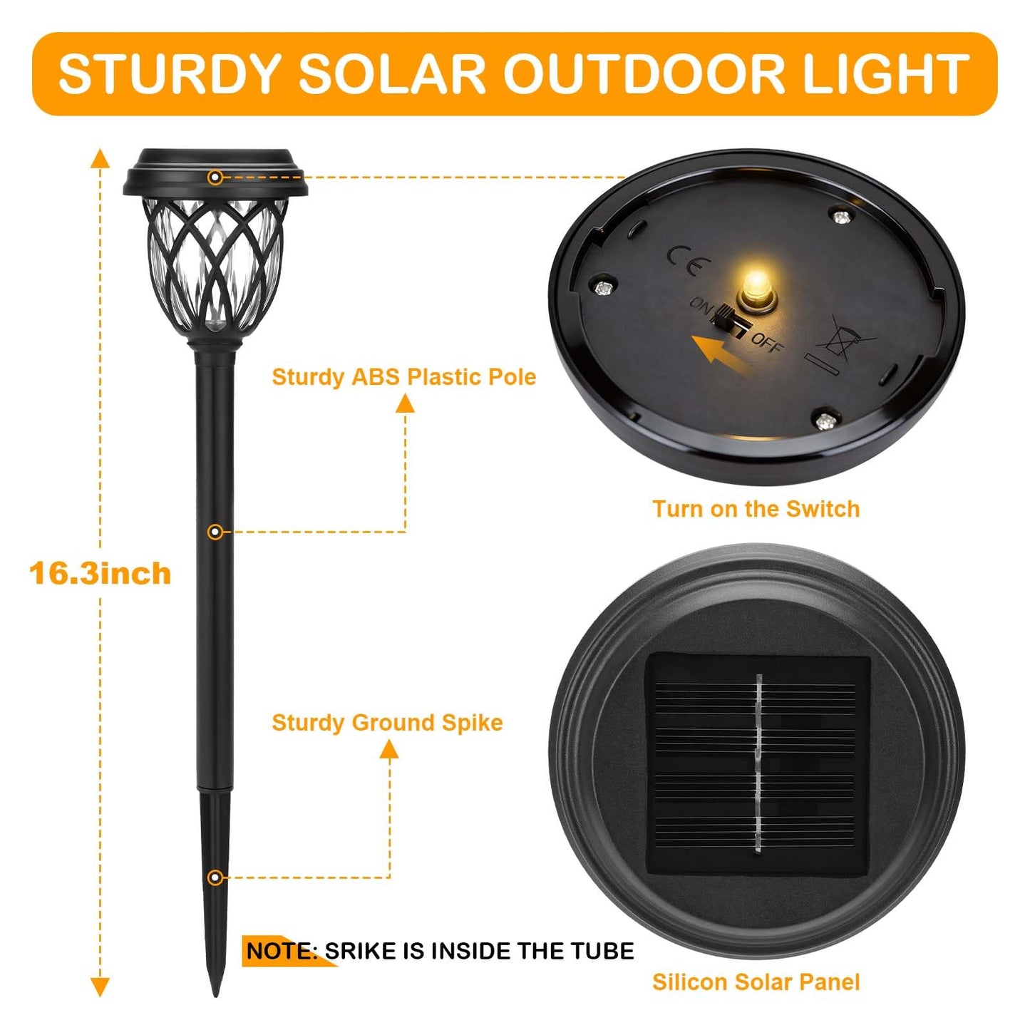 ruhotili Solar Lights Outdoor 12 Pack Solar Garden Lights Waterproof IP65 Solar Landscape Lights Solar Pathway Lights for Patio, Yard, Driveway Decoration (Warm White