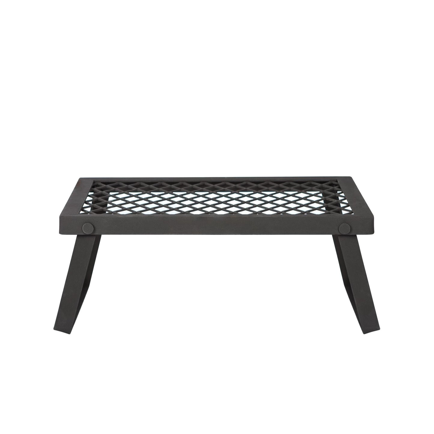 Amazon Basics Heavy-Duty Portable Camping Grill Grate for Outdoor Open Flame Cooking, Foldable, Sturdy, 15.9" x 12.2", Black