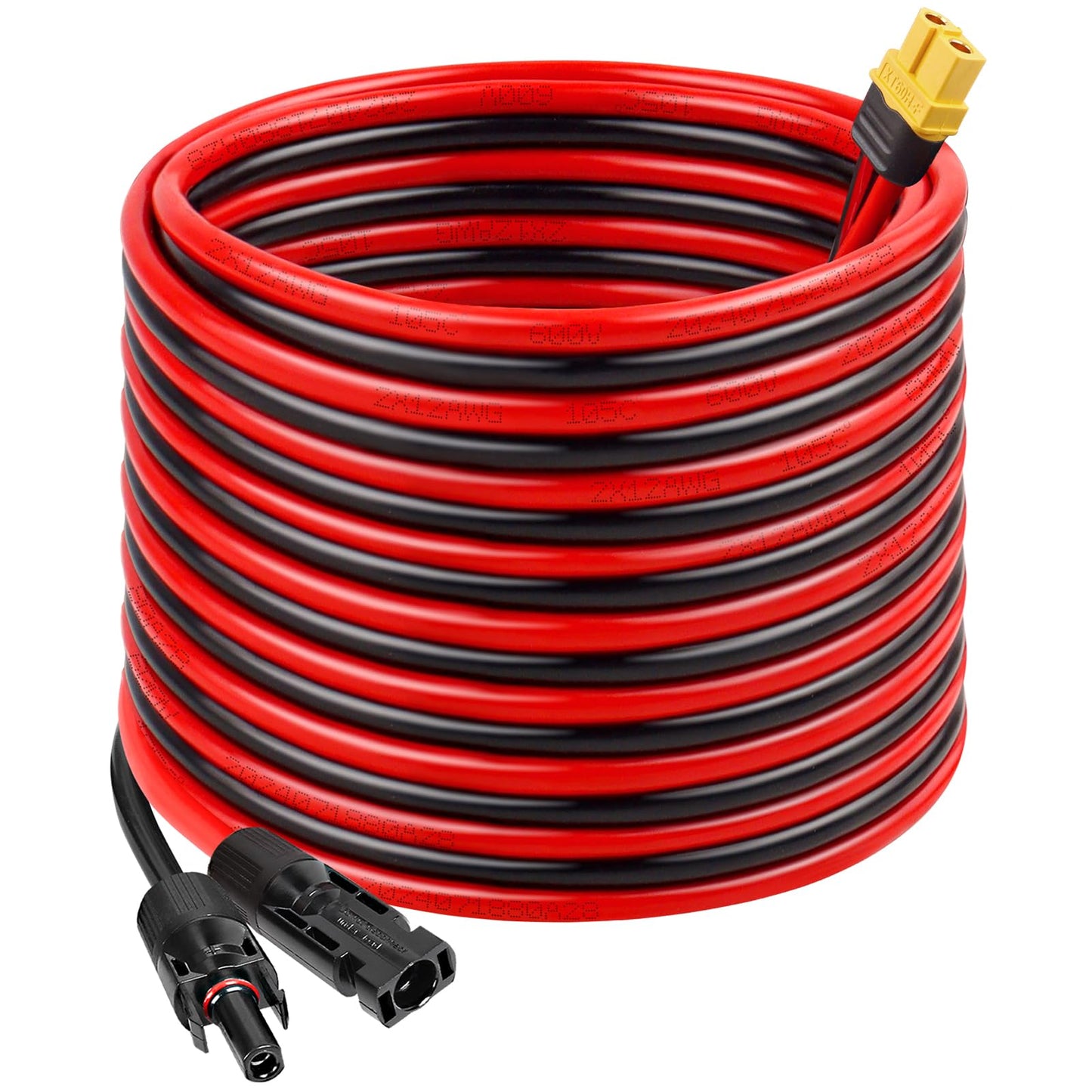 MOOKEERF Solar to XT60 Charge Extension Cable 25FT 12AWG XT60 Solar Cable for Portable Power Station Battery Pack