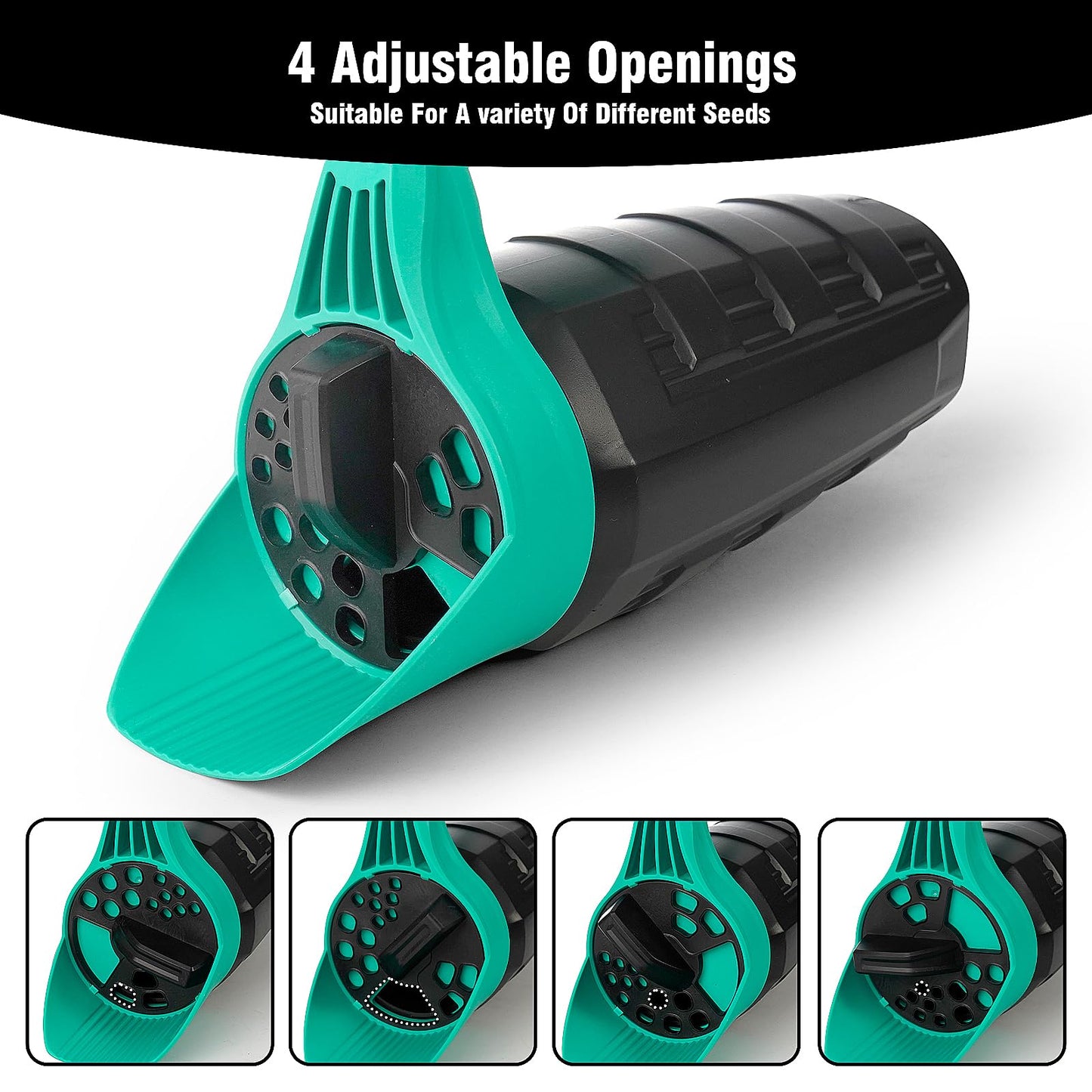 FLORA GUARD Hand Seed Spreader for Lawn, Adjustable Handheld Grass Seed & Fertilizer Spreader, Multipurpose Shaker for Salt, Ice Melt & Garden Seeding, Lightweight (30 oz)