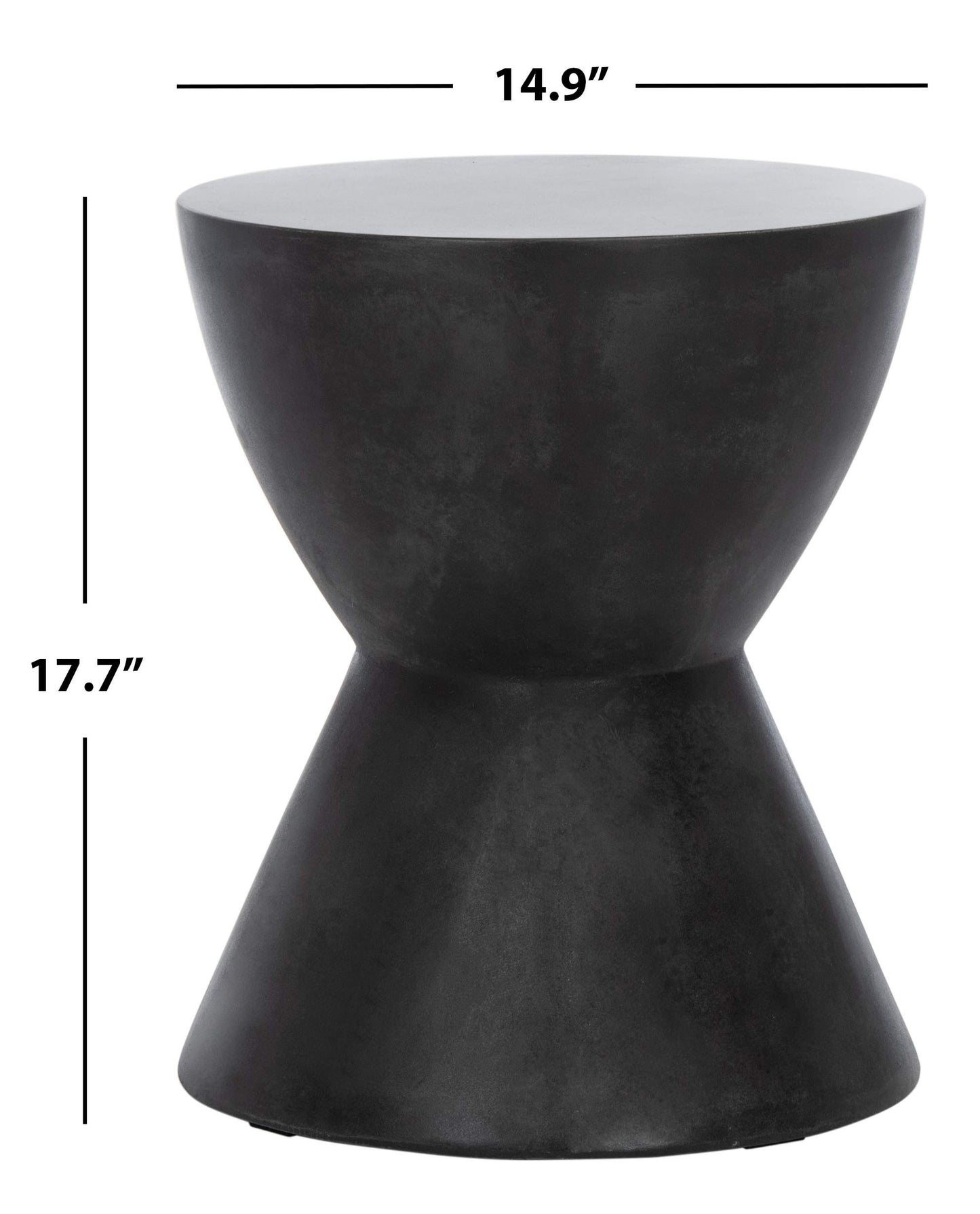 Safavieh Outdoor Athena Black Modern Concrete Round Accent Table