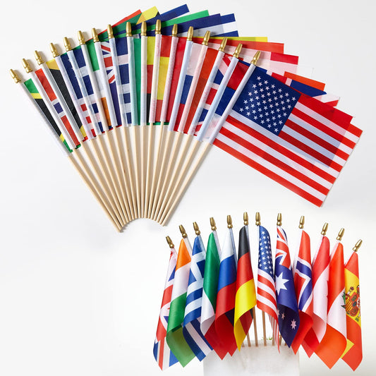 ZXvZYT 200 Countries Stick Flags Small Mini World National Country Hand Held Flag Banners,For World Cup Sports Events Grand Opening Party Festival Decorations