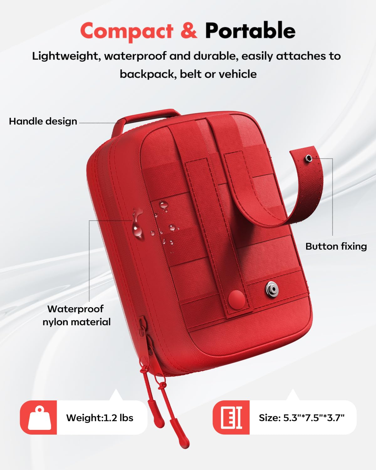 Senvok 121 Pcs First Aid Kit for Car, Home & Travel - Emergency Survival Kit with Zip Stitch Wound Closure and Molle Pack Pockets - Ideal for Camping, Hiking, Outdoor Adventures