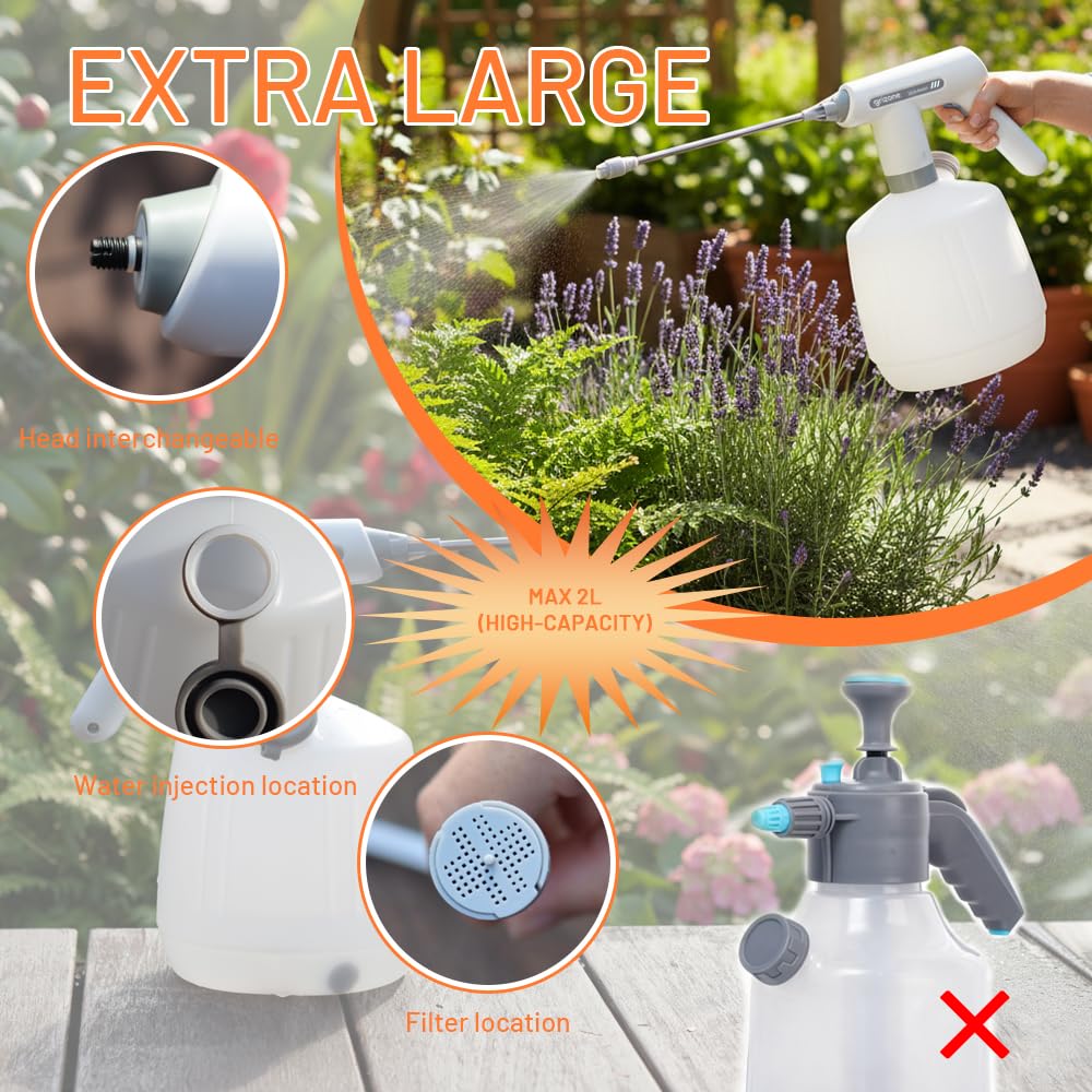 Electric Plant Mister Sprayer, Large Capacity Rechargeable for Indoor & Garden, Battery Powered with Adjustable Nozzle & Fine Mist Spray