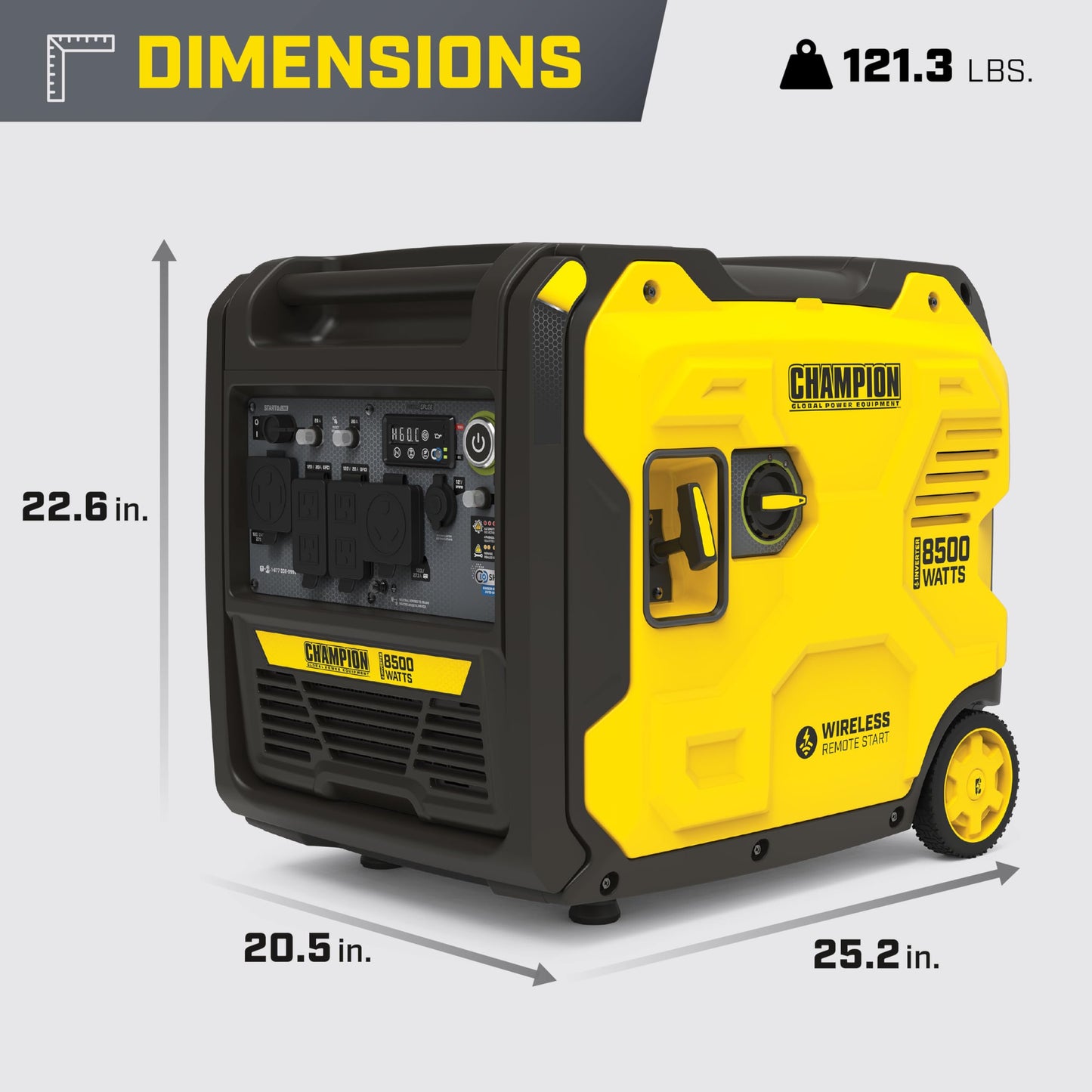 Champion Power Equipment 8500-Watt Wireless Remote Start Ultra Quiet RV Ready Portable Inverter Generator with StartLINK and Free 3-Year Warranty