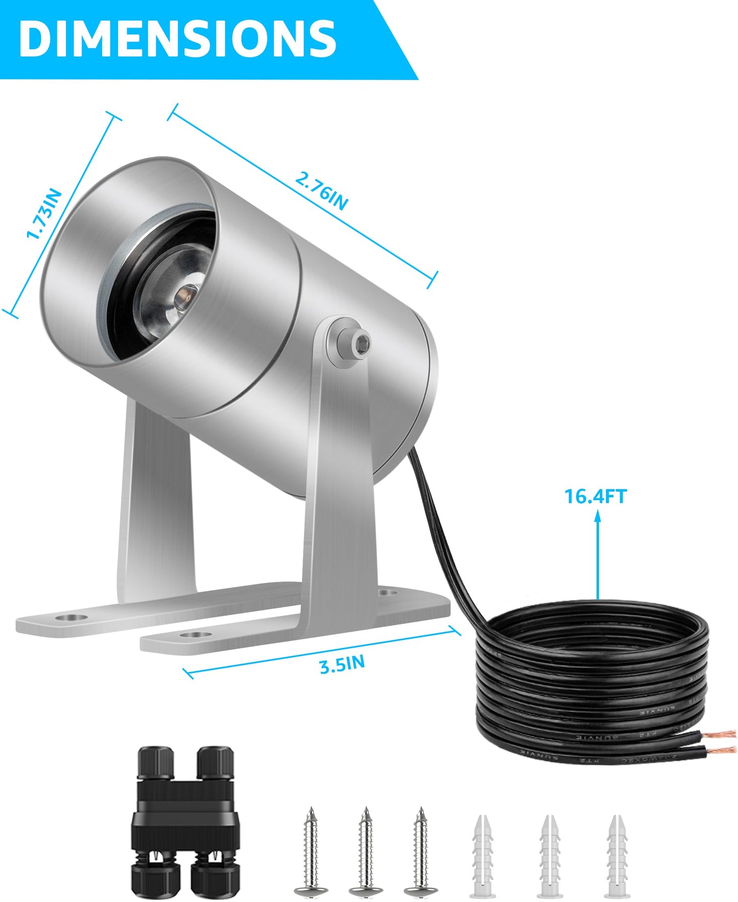 SUNVIE Pond Lights LED Underwater Submersible 12-24V AC/DC Fountain Lights Submersible Outdoor LED 3W Underwater Pond Light for Outdoor Ponds Fountains, IP68 Waterproof Warm White Fountain Ponds Light