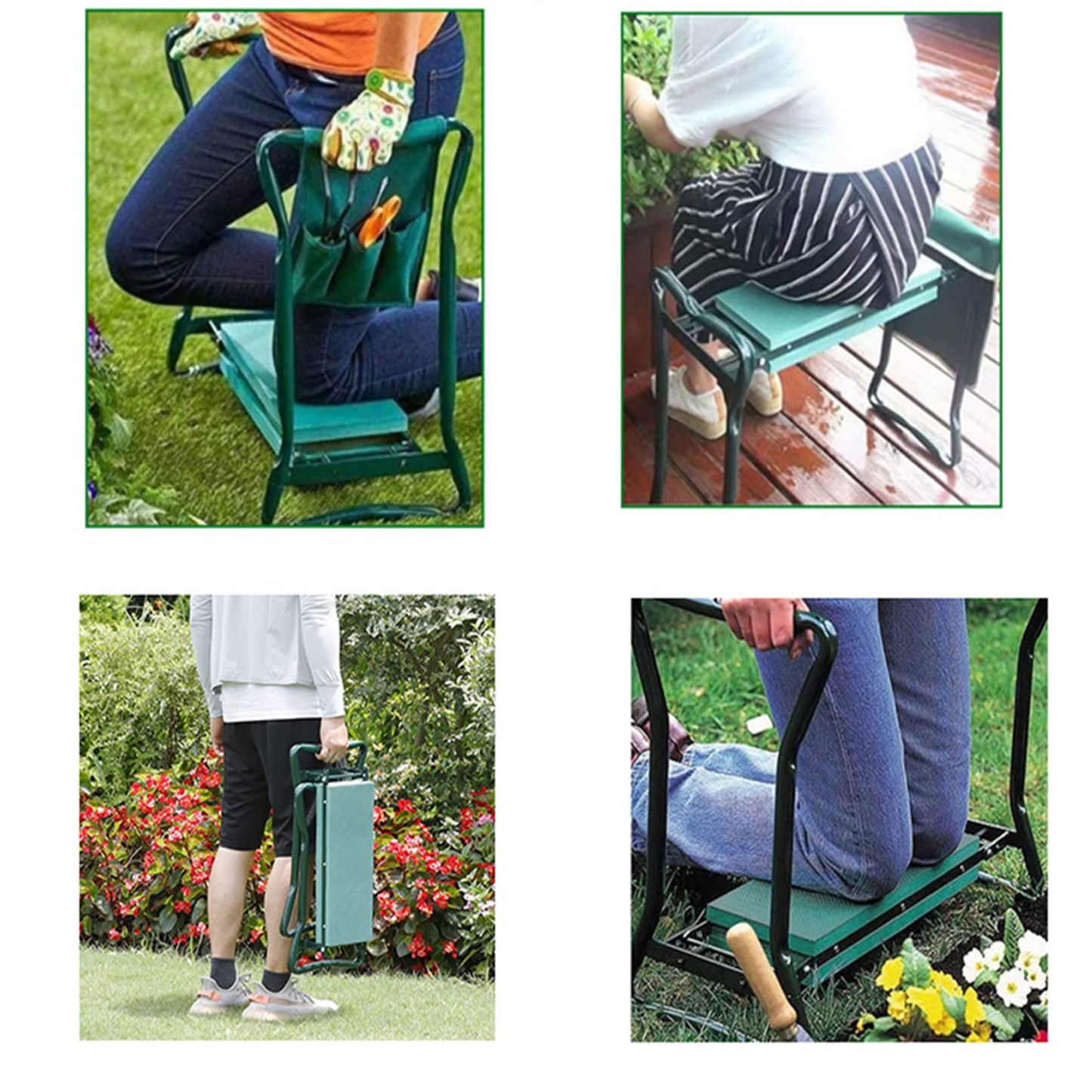 TJHSM Multifunctional Garden Kneeler & Seat - Heavy Duty Folding Kneeling Bench with Handles, Ideal for Gardening and Sitting - Perfect Garden Stool for Seniors Women