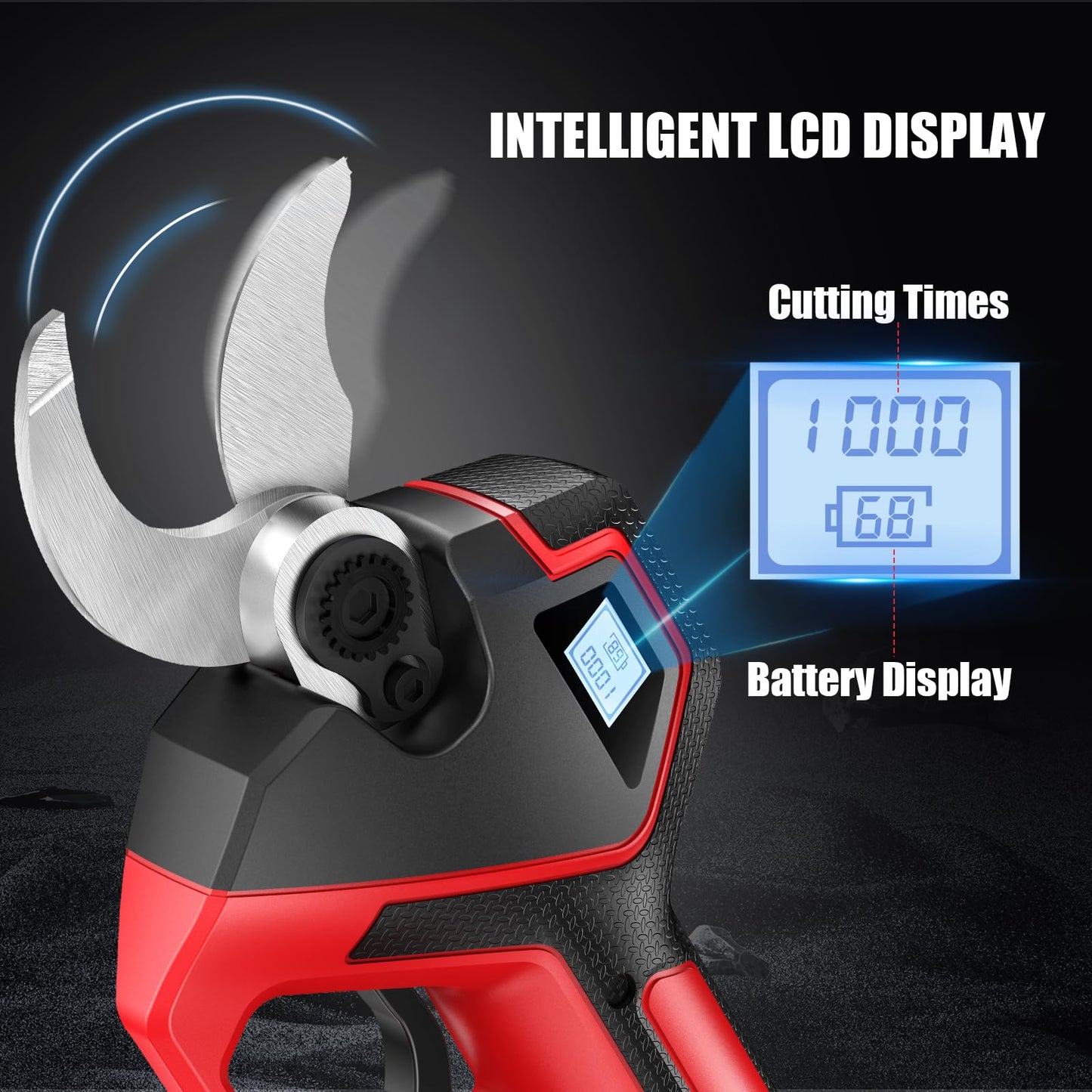 (Upgraded Version) Electric Pruning Shears, Large 2.75 inch Cutting Diameter Brushless Motor Cordless Pruning Shears with LED Display, Battery Pruners with Replacement SK7 Blades, 2Pcs Batteries