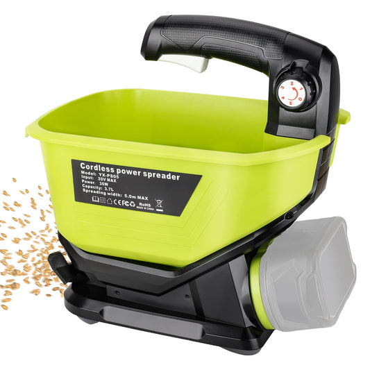 Philophca Salt Spreader for Ryobi 18V Battery, Seed Spreader Handheld Fertilizer Spreader Power Spreader Available Year-Round, Grass Seeds, Rock Salt, 3.7L Large Capacity Hopper(Tool Only)
