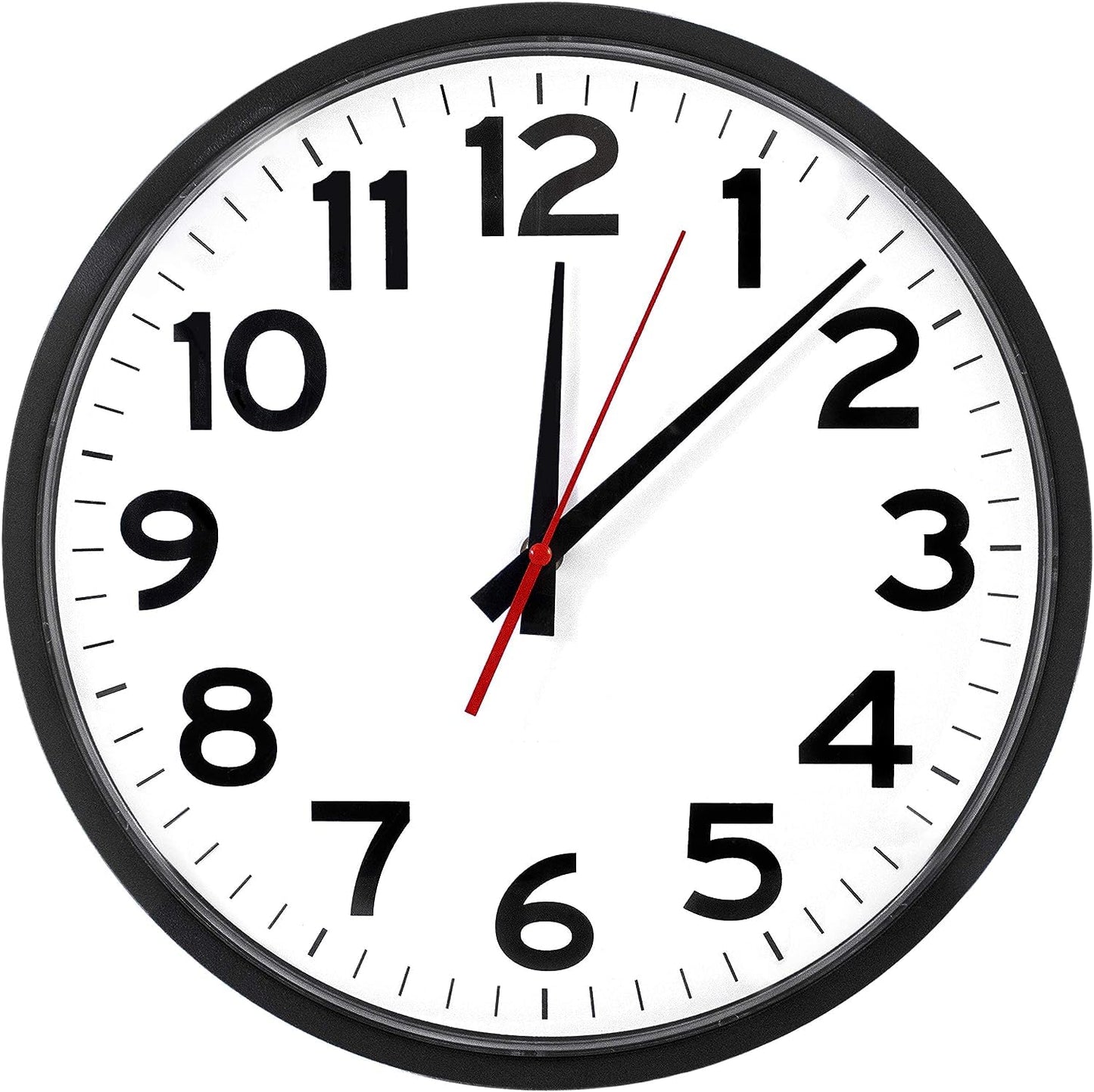 Ultimate Wall Clock | 14 Inch | Modern | Quartz | Analog | Home | Office | School | Gym | Indoor | Outdoor | Unbranded | Classic | Black | Battery Operated | Modern Décor | Ticking