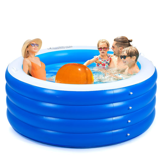 Biange Blow Up Pool, 72" X 30" Round Inflatable Swimming Pool, Kids Pool Inflatable, Kiddie Baby Swimming Pool for Backyard