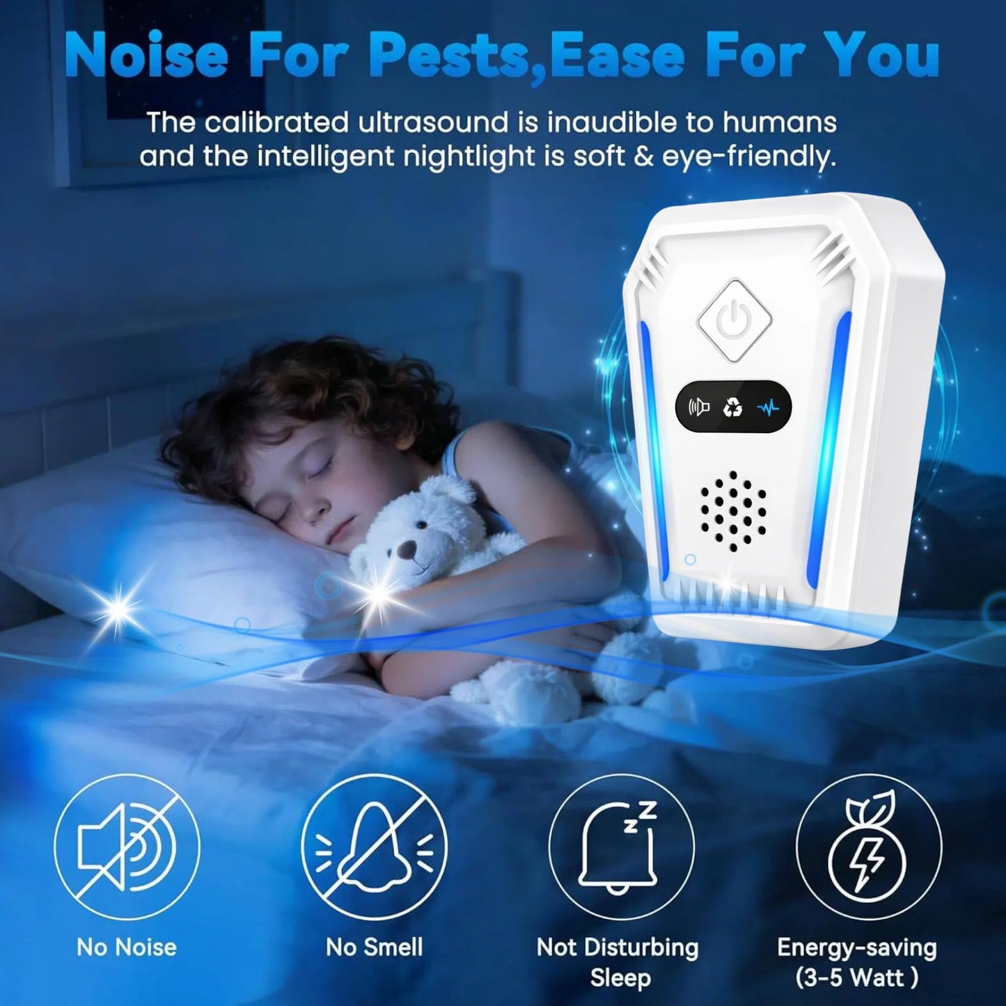 2026 Upgraded Ultrasonic Pest Repeller for Indoor Use, Plug-in Device for Mice, Rats, Roaches, Ants, Spiders & Insects, Home Ultrasonic Repellent with 3 Working Modes
