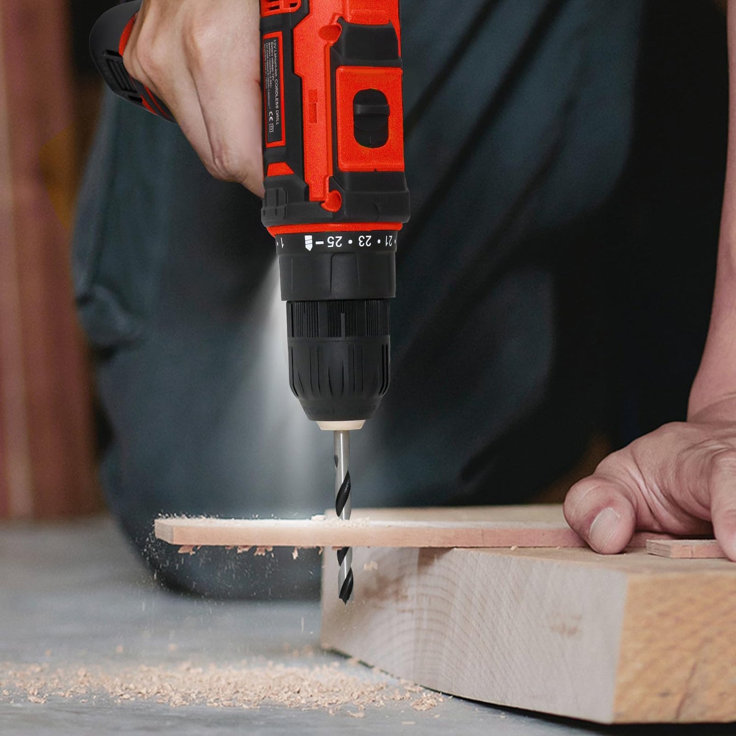 12V Cordless Drill Driver Set, 43pcs Home Tool Kit with 2-Speed & 25+1 Torque, LED Light, Fast Charger, Battery Included for DIY, Wood Metal Plastic, Gift for Men Women