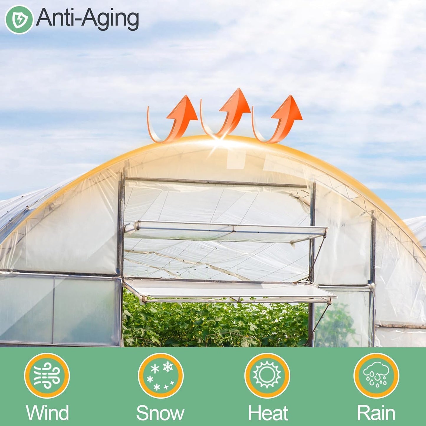 20 x 28 FT Clear Greenhouse Plastic Sheeting, 6 Mil Polyethylene Film Heavy Duty, Water Sun Frost Wind Dust Resistant Winter Hoop House Toughness Plastic Cover for Farming, Gardening, Agriculture,DIY
