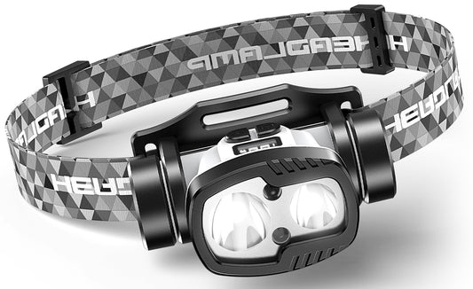 JAMPNMA Rechargeable LED Headlamp 3000 High Lumens,9 Modes 60H Long Lasting, Motion Sensor IPX6 Waterproof Bright Head Light,for Outdoor Camping Hiking Running Fishing