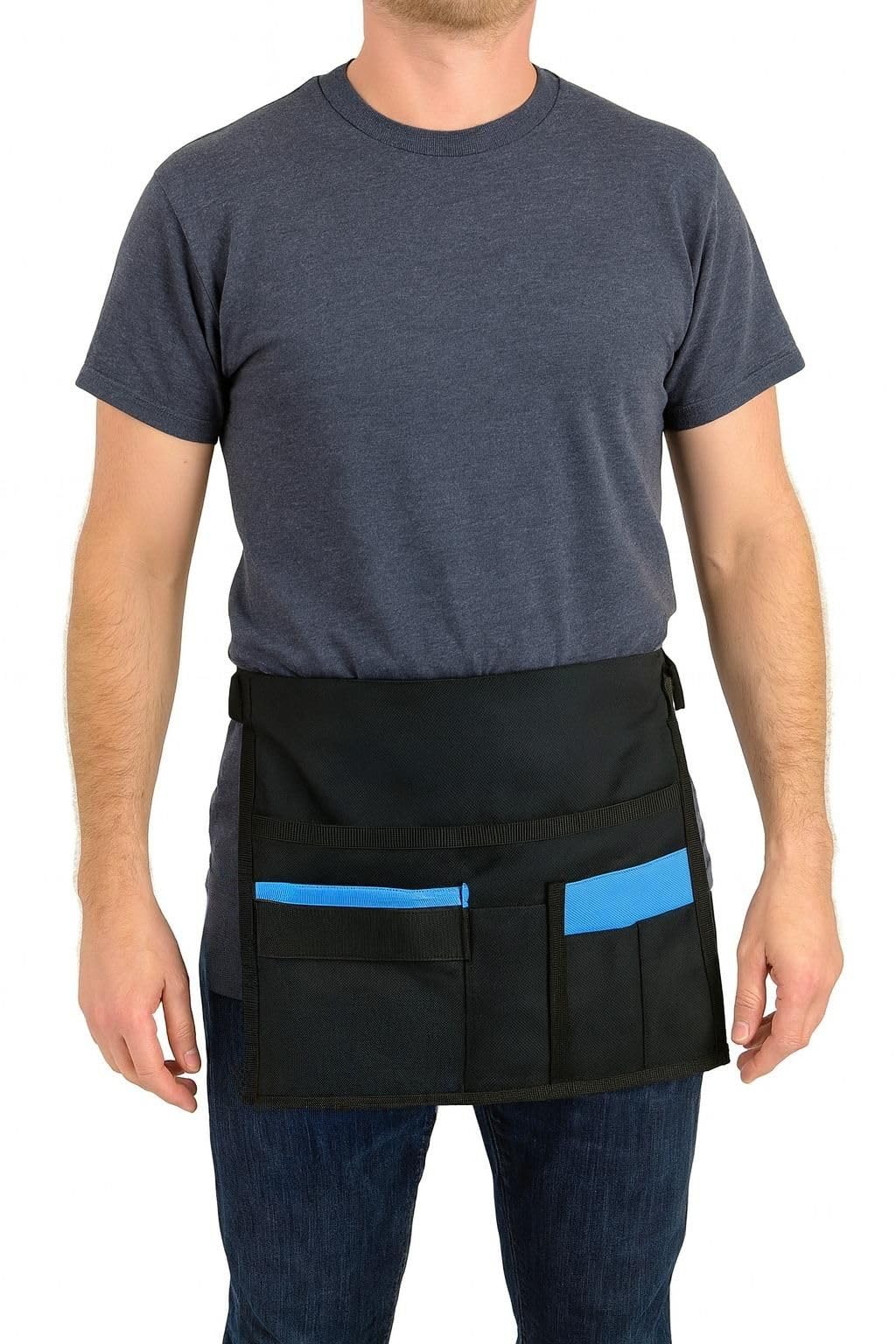 HP 5-Pocket Tool Waist Apron - Professional Heavy Duty Waist Work Apron, Fully Adjustable Gardening,Utility, Craftsman, Carpenters, Builders for Men & Women