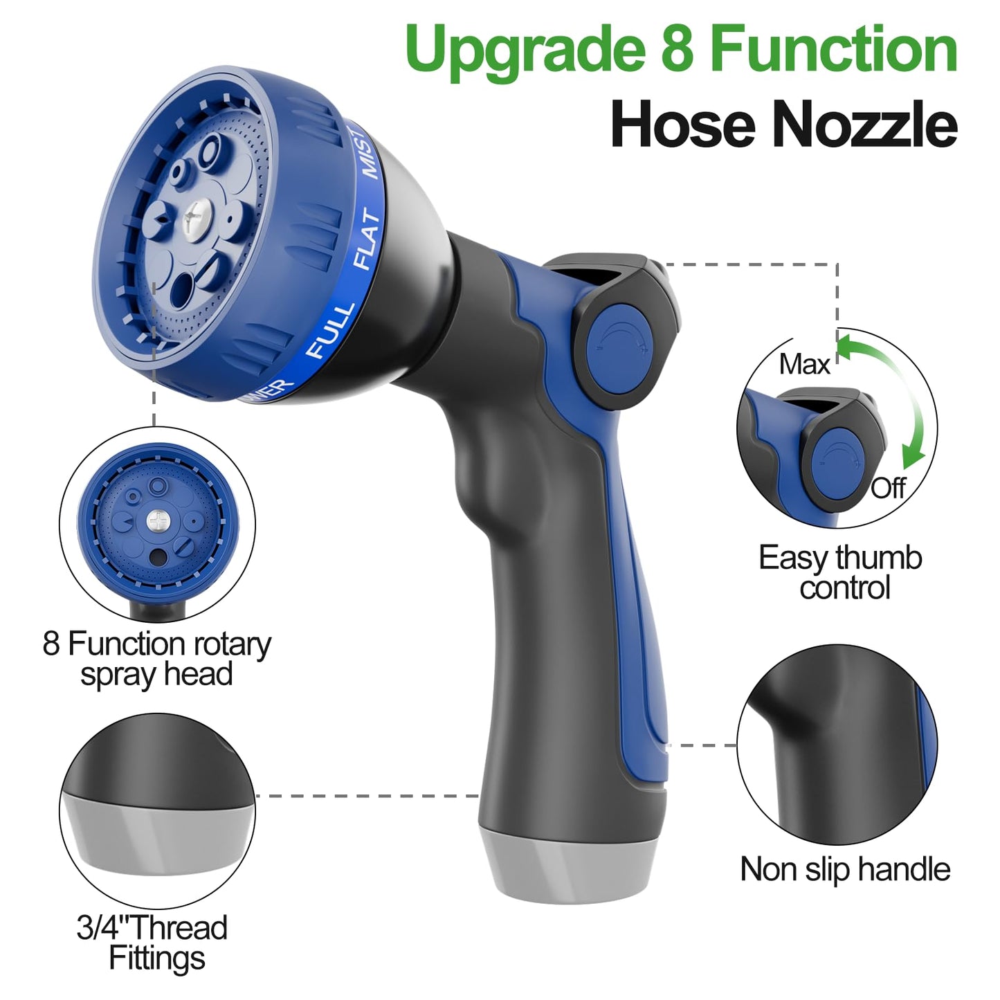 SPECILITE 100ft 304 Stainless Steel Garden Hose Metal, Heavy Duty Water Pipe with Nozzles for Yard, Outdoor - Flexible, Never Kink & Tangle, Puncture Resistant (Sliver)