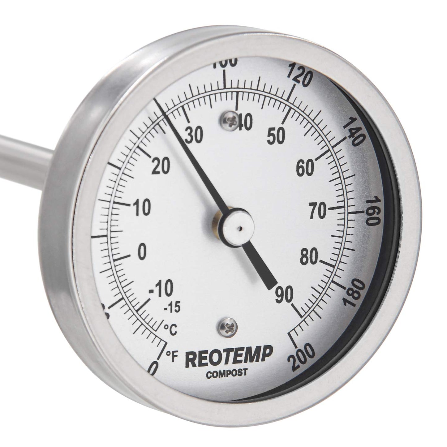 REOTEMP Heavy Duty Compost Thermometer - Fahrenheit and Celsius (24 Inch Stem), Made in The USA