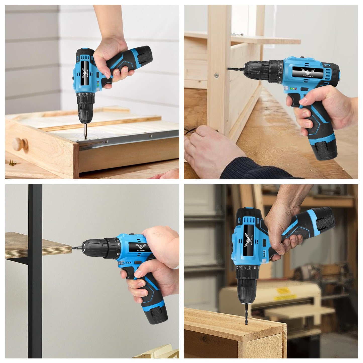 JENABOM Tool Set：Tool Kit with 12V Cordless Drill,Tool Box with Drill,Hand Drill Set for Men & Women,Home Tool Kits for House Repair,Handyman,DIY 146 Piece