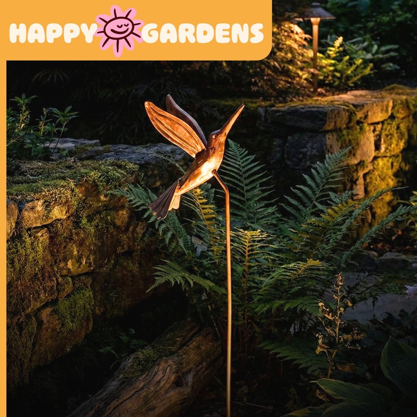 Ancient Graffiti Flamed Copper Hummingbird Garden Ornament