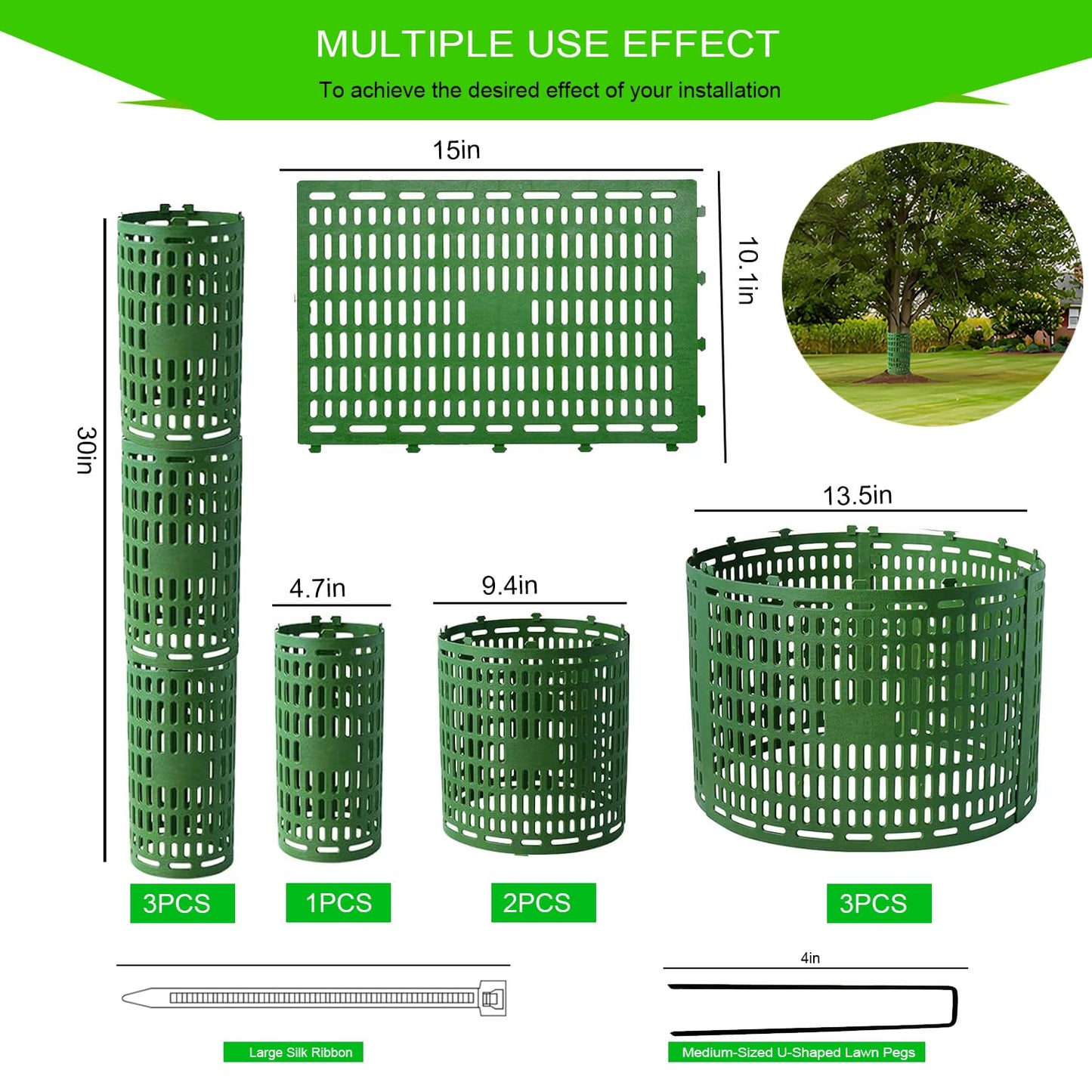 KAOXIYU Tree Trunk Protector-6 Large Size Pack Plant and Tree Guard Protector Paragraph,Garden Protection Tree Wraps Cages for Damaged Bark, Extendable Shrub Protectors from Trimmers
