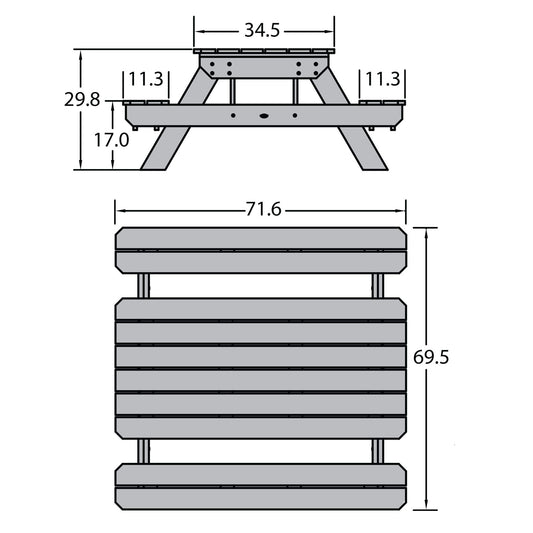 Highwood Hometown Picnic Table, 6 Foot, Saddle