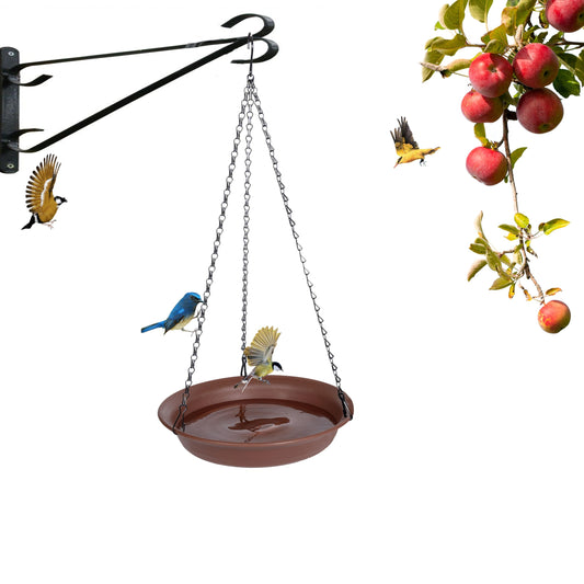 Hanging Bird Bath for Outside, VUWEZ Hanging Birdbath & Bird Feeder for Outdoors, Birds Water Wild Feeders Tray Bowl Accessories for Outdoor, Small Large Birdbaths Bowls for Garden Balcony Decoration
