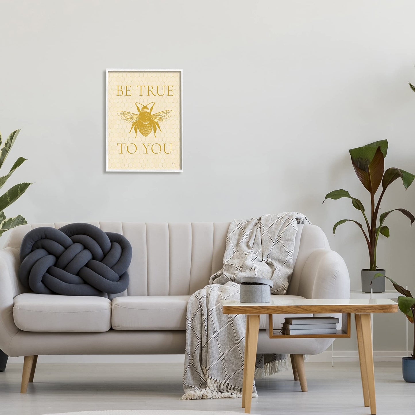 Stupell Industries True To You Beehive Pattern Insect Inspirational Phrase, Design by Lux + Me Designs