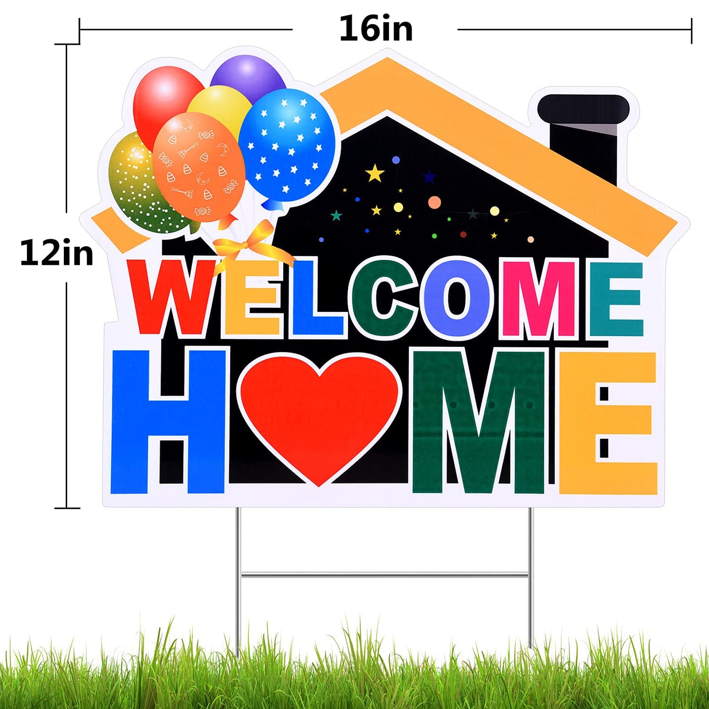 Welcome Home Yard Sign With Metal Stakes, Welcome Sign， Party Decoration for Outdoor， Home Welcoming Party Lawn Sign Supplies