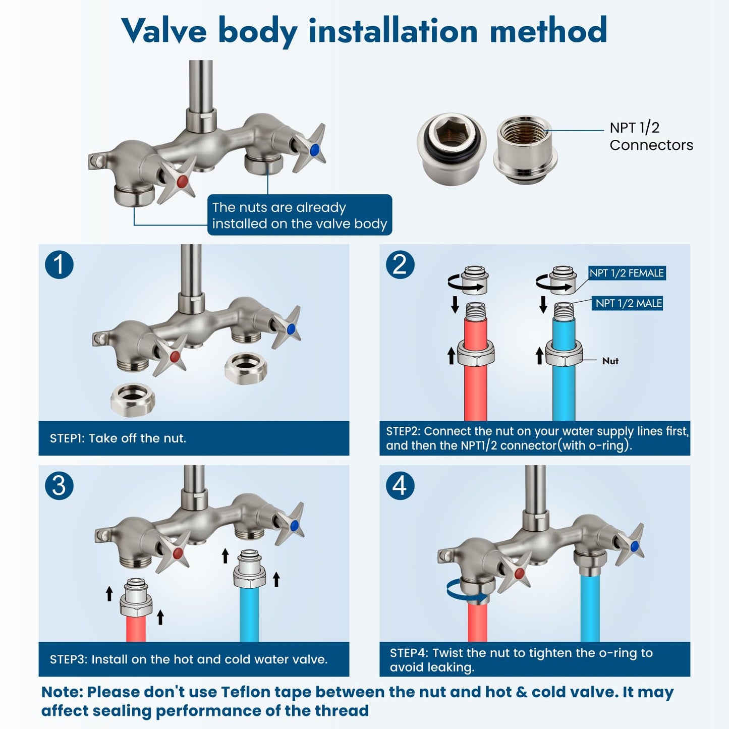 Cinwiny Brushed Nickel Wall Mounted Exposed Shower Fixtures with Hand Held Shower Head Outdoor Shower Kit 2 Cross Handles with Adjustable Slide Bar Dual Function Shower Faucet