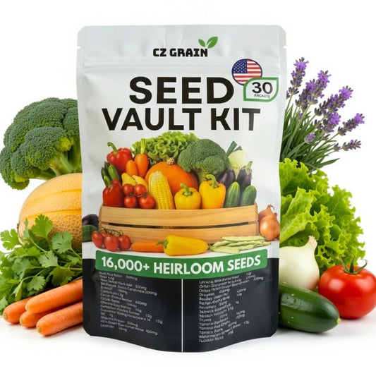 Vegetable & Herb Seed Vault Kit – 30 Variety Heirloom Garden Seed Packets – 16,000+ Non-GMO Seeds for Planting – Survival Garden Starter Set – 30 Plant Markers Included