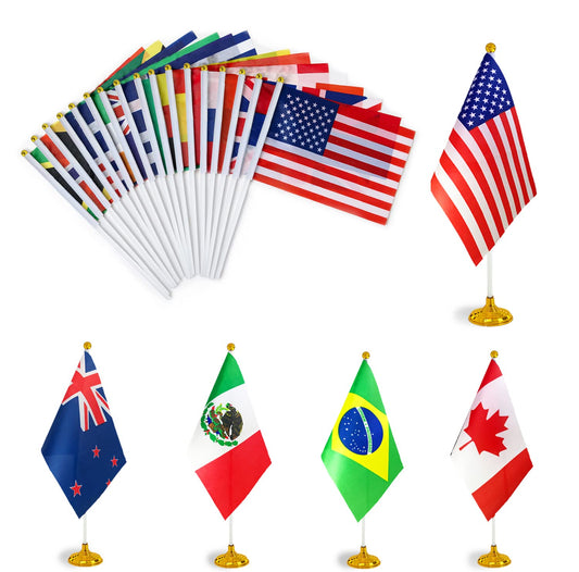 WXTWK 50 Pack Countries Flag World National Table Flag Small Mini Country Desk Flags With Stand Base,For Country Cup Sports Events Grand Opening Party Festival Decorations