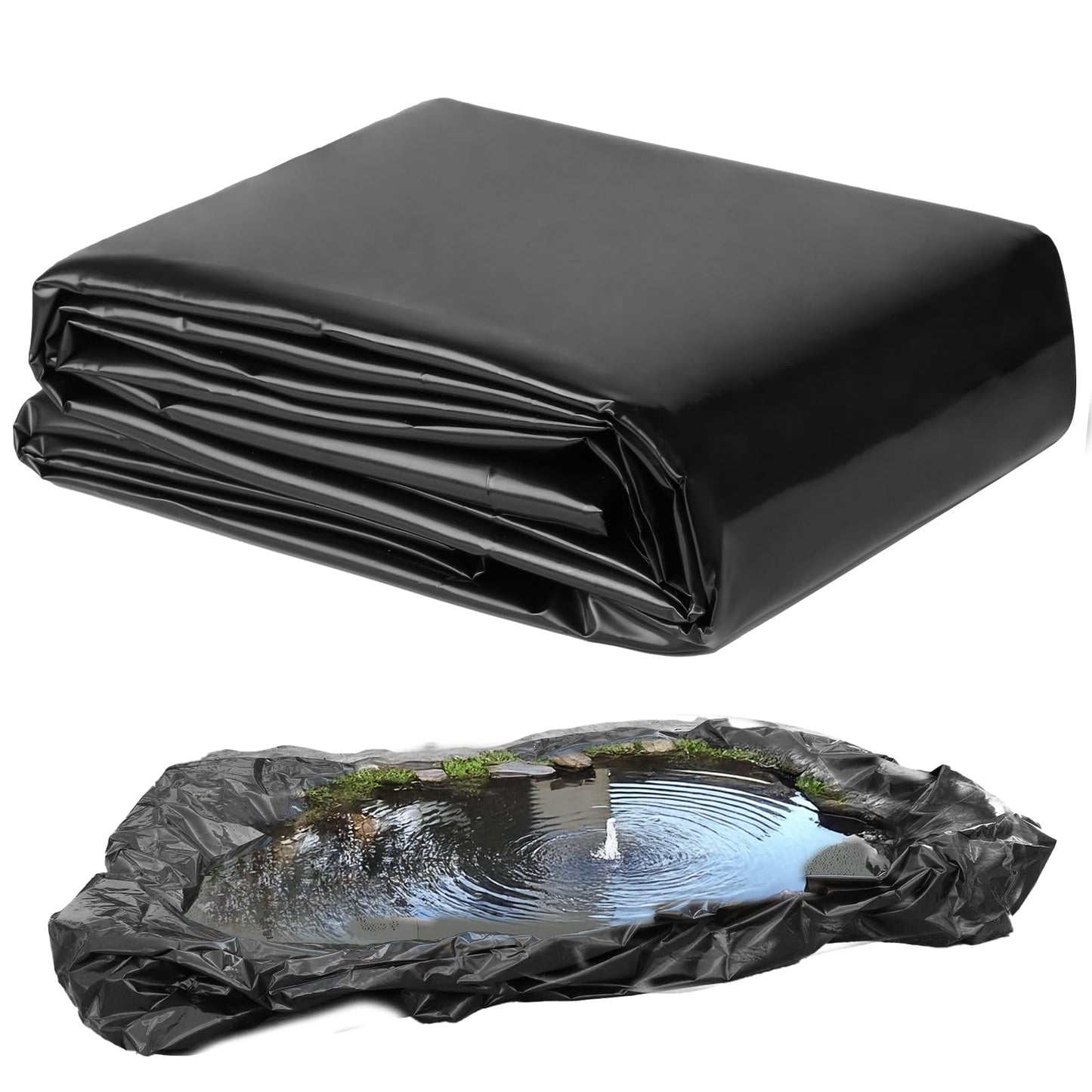 TezhiIe Pond Liner 13 x 17 FT, LDPE Pond Liners for Outdoor Ponds, 20 Mil Thickness, Easy Cutting Fish Pond Liner, Flexible & Durable Pond Liner for Aquaculture, Koi Ponds, Water Garden