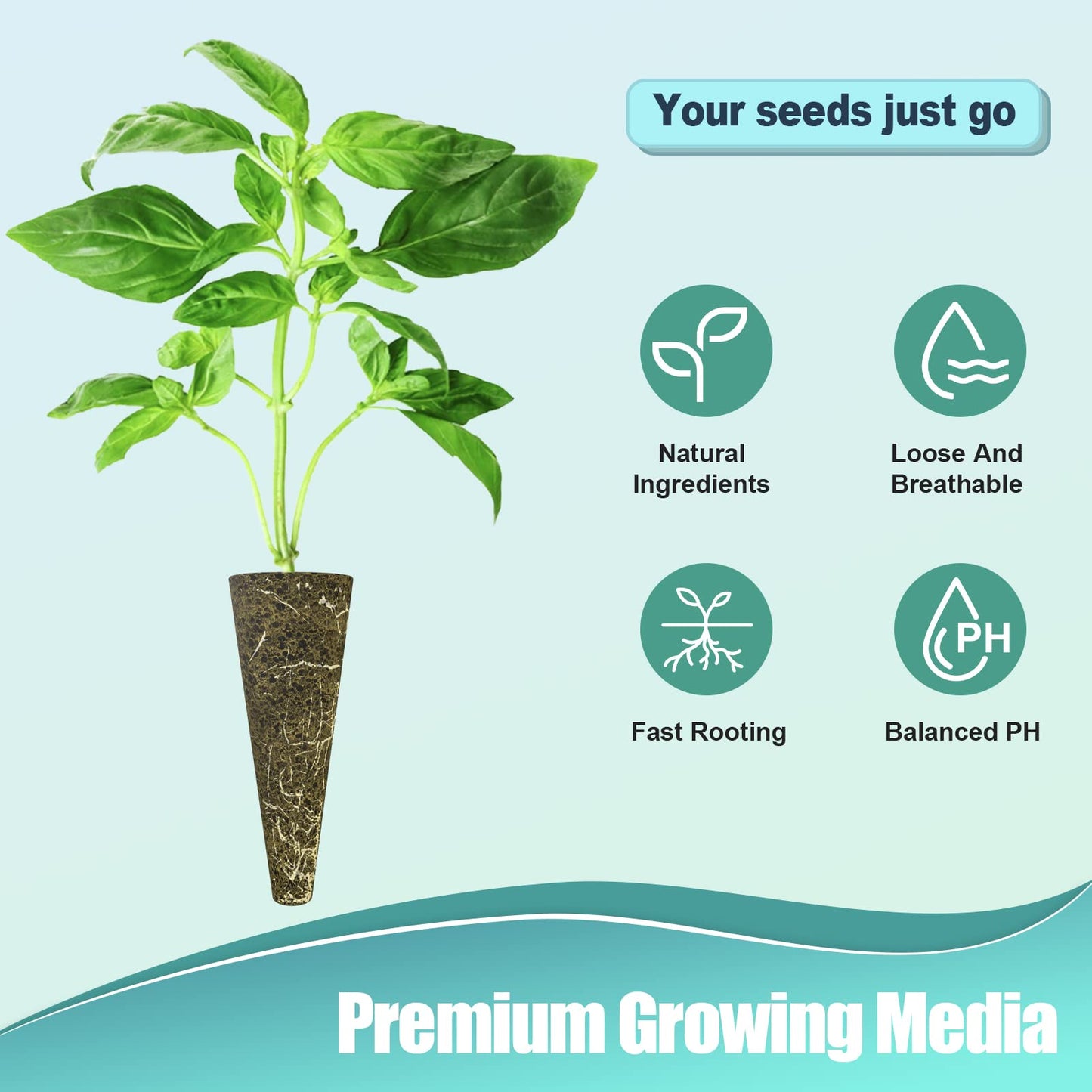 Haligo 150pcs Seed Pod Kit for Hydroponics, Grow Anything Kit with 100pcs Grow Sponges, 50pcs Pods Labels, Hydroponics Pods Replacement Compatible with Hydroponics Growing System from All Brands