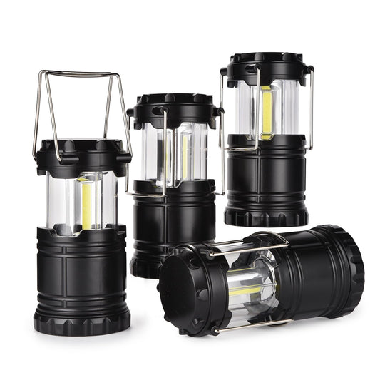KPKJOO Lantern Collapsible Camping Light, Battery Operated Lanterns LED Super Bright for Power Outages Indoor Emergency Outdoor Camping Hiking Kit (4, COB)