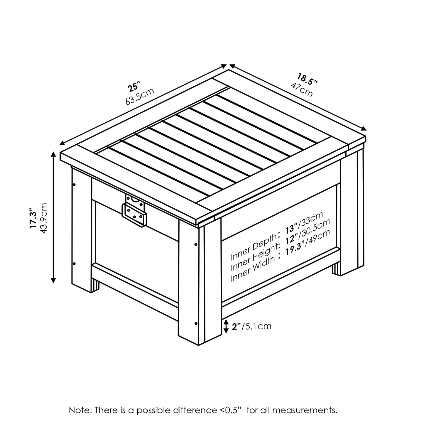 Furinno FG19917 Tioman Outdoor Hardwood Cooler, Natural