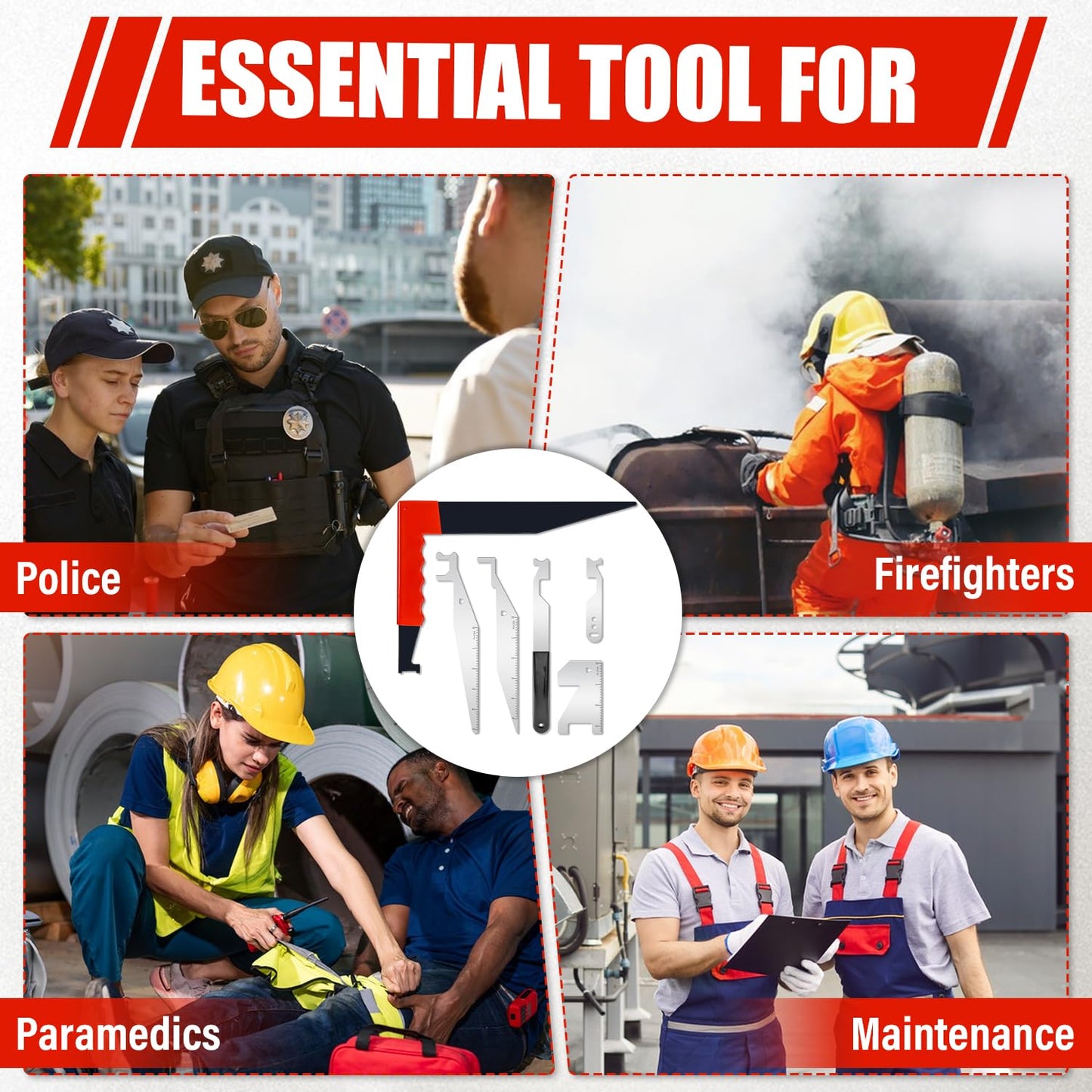 Nirwingly 6-Piece Professional Firefighting Multi-Tool Kit, Heavy-Duty Emergency Rescue Set for First Responders, Ideal for Warehouse & Residential Rescue