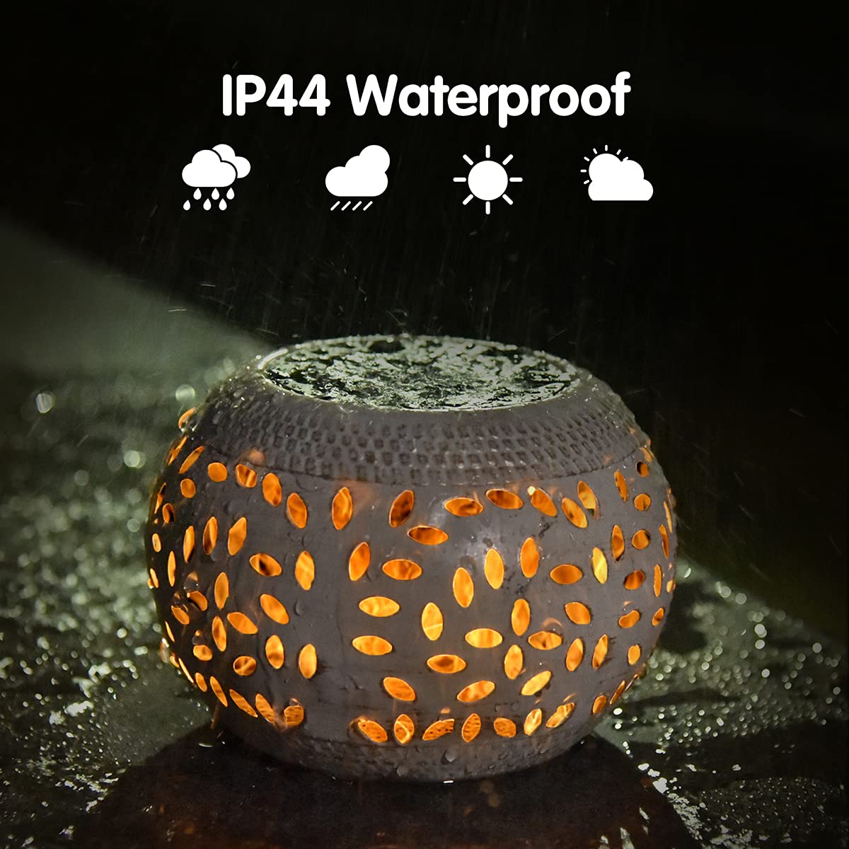 Solar Table Lantern Outdoor Waterproof- Dancing Flickering Flame Solar Powered LED Light,White Metal Desktop Decorative Lamp for Gifts for Women Mom,Desk Patio Garden Yard