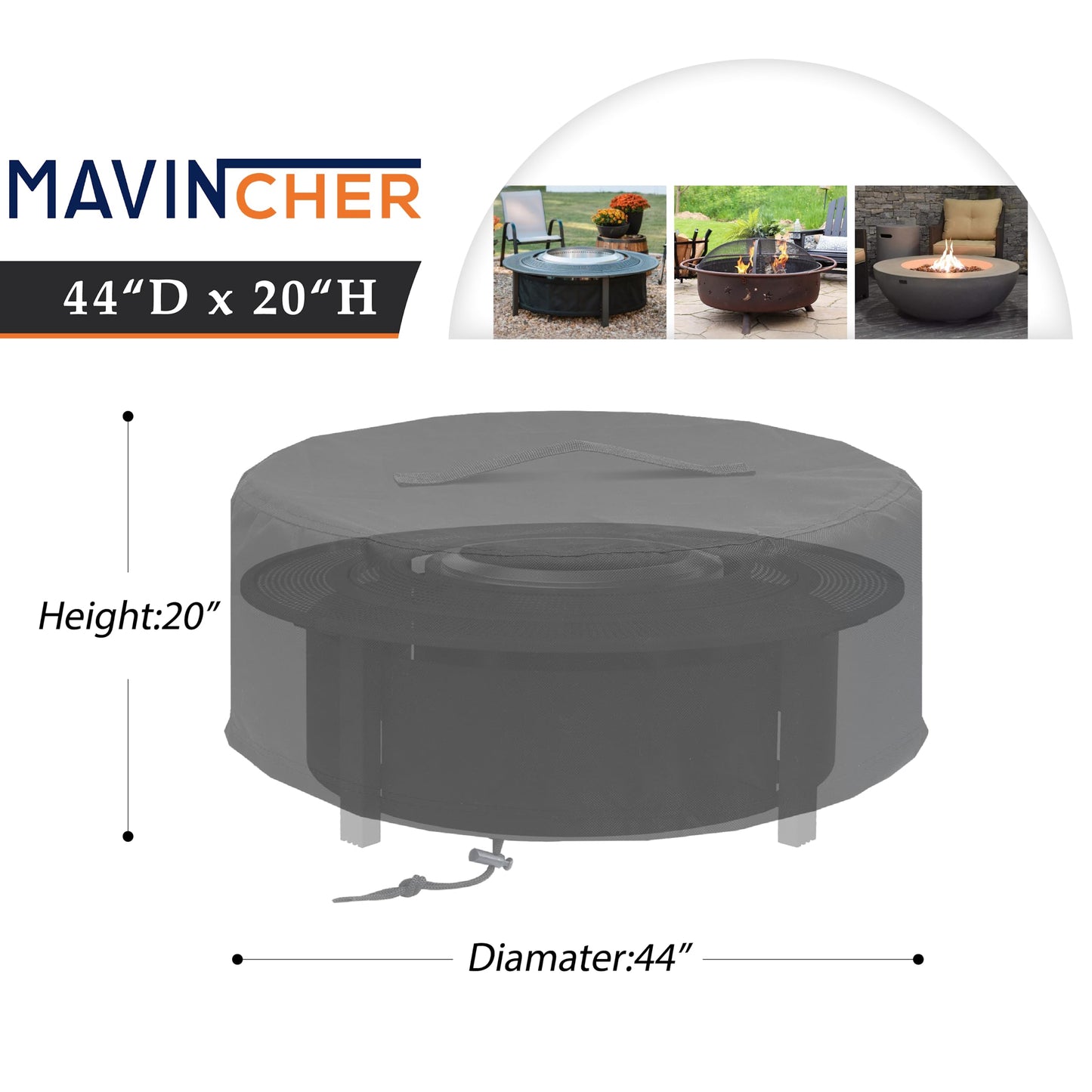 MAVINCHER Fire Pit Cover for Solo Stove - Surround Tabletop Shelter, Elevation for Ranger & Bonfire Fire Pits, Black, 44" D x 20" H